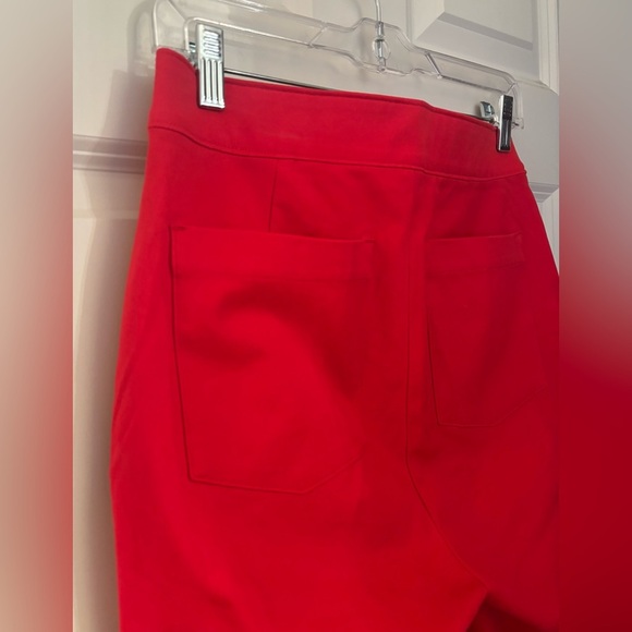 Spanx Stretch Cotton Slimming High Waisted Straight Leg Pants, Cherry Red, M - Picture 4 of 9